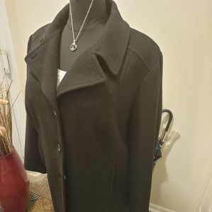 Ann Klein's Plus Size Long Wool Dress Coat